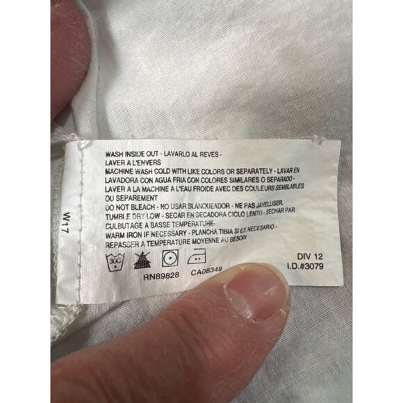 Bandolino Blu Womens M White Sleeveless 90's Y2K Embroidered Blouse Button Babyd - Picture 9 of 9